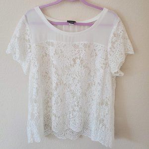 White Sheer Lace Top